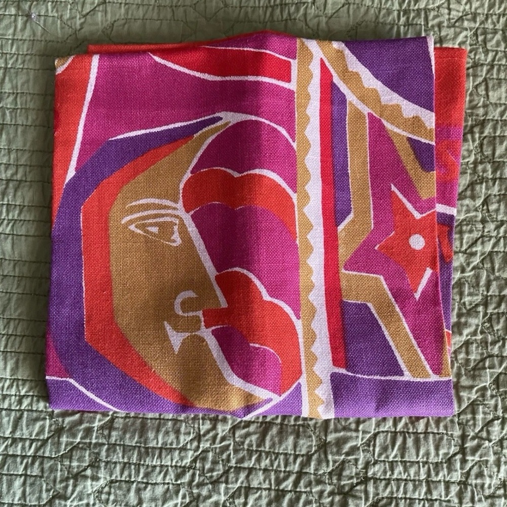 NEW VIRGO ZODIAC SIGN LARGE COTTON DISH OR TEA TOWEL IN ORANGE/PINK/PURPLE - Picture 5 of 5